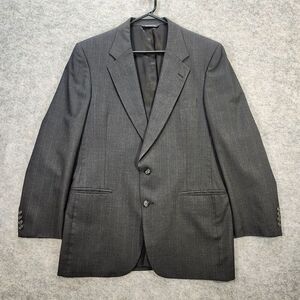 Burberrys Pure Wool Blazer Sport Coat Suit Jacket Men 40R Dark‎ Gray USA Vintage